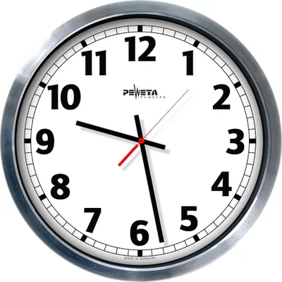 Immagine prodotto di PEWETA 51.012.515 PEWETA Funkwanduhr weiß silber Aluminium, Ø 50,0 cm