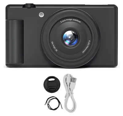 Obrázek produktu pro 5K digitální fotoaparát, 80 MP HD, 18násobný zoom, bezzrcadlovka, s výklopným 2,8palcovým displejem, LED blesk, cestování, černý