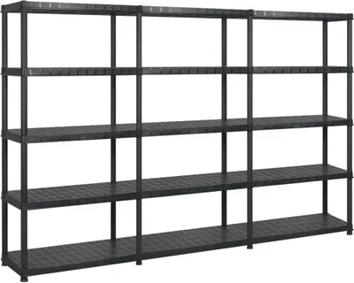 Obrázek produktu pro Úložný regál 5patrový černý 274,5 x 45,7 x 185 cm plast
