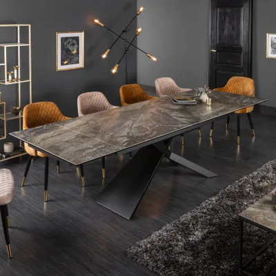 Produktbild von riess-ambiente Ausziehbarer Esstisch EUPHORIA 180-220-260cm taupe anthrazit Keramik Esszimmertisch Konferenztisch Tisch