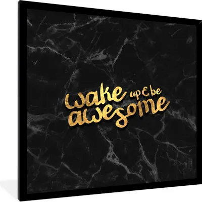 Produktbild von MuchoWow® Gerahmtes Poster Zitat - Cool - Gold - Marmor 40x40 cm - Poster mit Schwarzem Bilderrahmen Wandposter Rahmen Foto Bilder - Mit Rahmen - Wanddekoration Schlafzimmer
