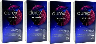 Produktbild von 40 Stück Durex Intense Kondome mit Noppen, Rippen & viel Desirex-Gel Breite 56mm