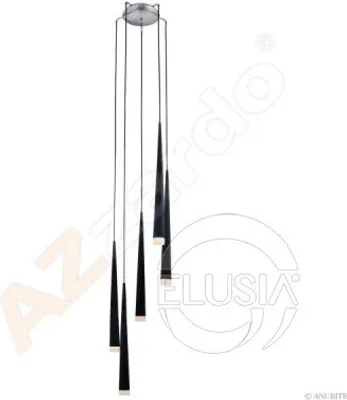 Produktbild von 5-flammige Leuchte Stylo 5 Schwarz, G9, Ø 18 cm, höhenverstellbar bis 225 cm
