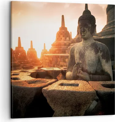 Produktbild von Bild auf Leinwand - Leinwandbild - Buddha Glaube Asien - 60x60cm - Wand Bild - Wanddeko - Wandbilder - Leinwanddruck - Bilder - Kunstdruck - Wanddekoration - Leinwand bilder - Wandkunst - AC60x60-4026