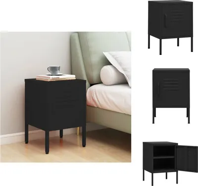 Produktbild von vidaXL Nachttisch Schwarz 35x35x51 cm Stahl - Nachttische