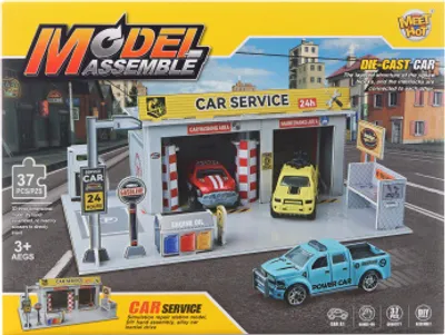 Obrázek produktu pro Autoservis stavebnice+kovové auto
