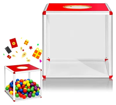 Produktbild von Lotterie-Box: Tombola-Box, Spendenbox, Acryl-Spendenbox, Wahlurne, Empfehlungsbox, quadratische Spielbox, transparente Aufbewahrungsbox, Kommentarbox (25 x 25 cm)