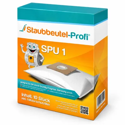 Produktbild von 10 Staubsaugerbeutel SPU1 passend für Dirt Devil Quigg 5390, Allegra, Swiffy, M 7011 kompatibel mit Swirl Y05, Y101, Y201, Y50, KI-generiertes Bild