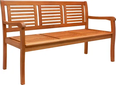 Produktbild von Deuba Gartenbank Bologna 3-Sitzer l 153 x T 60 x H 90 cm, Eukalyptusholz, Farbe naturbelassen