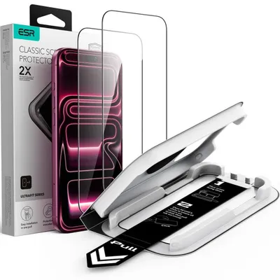 Obrázok produktu pre Kalené sklo s rámikom na presné uchytenie pre iPhone 18 Pro Max / 17 Pro Max, ochranné sklo ESR UltraFit Classic, 2 kusy