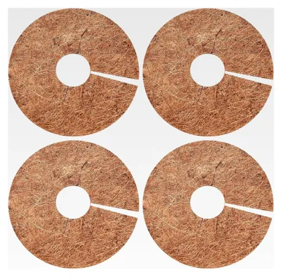 Produktbild von Kokosscheibe 4 Stück für Kübelabdeckung, Mulchscheibe aus Kokos, Winterschutz für Pflanzen, Pflanzenschutzmatte für Garten
