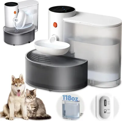 Produktbild von Katzen-Trinkbrunnen – Intelligenter kabelloser Trinknapf ohne Filter, 3,5 l Fassungsvermögen, mit Abwassertrennung, für frisches Wasser