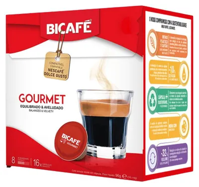 Obrázek produktu pro BICAFE Gourmet, kapsle kompatibilní s kávovarem Dolce Gusto - 16 kusů