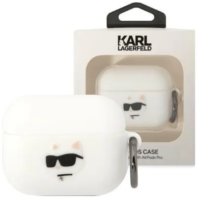 Image de Karl Lagerfeld Klaprunchh Airpods Pro Cover Biały/White Silicone Choupette Head 3D