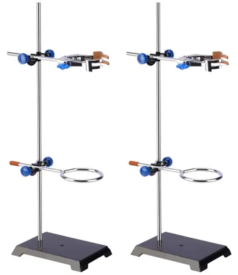 Laborstativ-Set, Metall, Stahlständer, 2 Stück