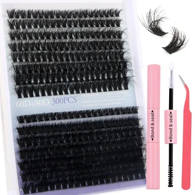 Produktbild von Einzelne künstliche Wimpern 300 Stück 60D+80D