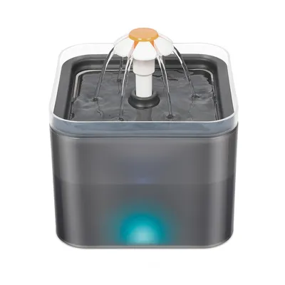 Produktbild von 2L Katzen Trinkbrunnen mit LED-Licht 3 Wasserflussmodi Katzenbrunnen 4-Schichten Filtersystem Katzenbrunnenwasser für Kleine und Mittlere Haustiere Gr
