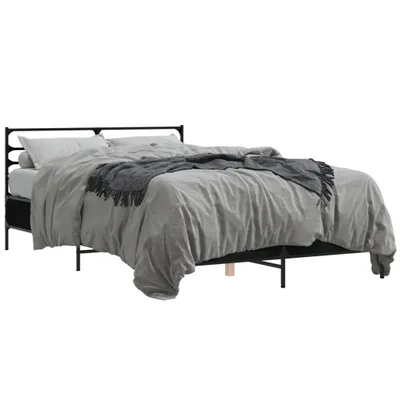 Produktbild von vidaXL Bettgestell Schwarz 140x200 cm Holzwerkstoff und Metall