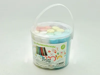 Produktbild von Kreative Straßenmalkreide 20 Stück farbig im praktischen Eimer – Perfekt für draußen, abwaschbar