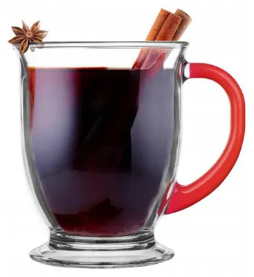 Kaffee-Gläserset 6-tlg., 400 ml, rot, spülmaschinengeeignet
