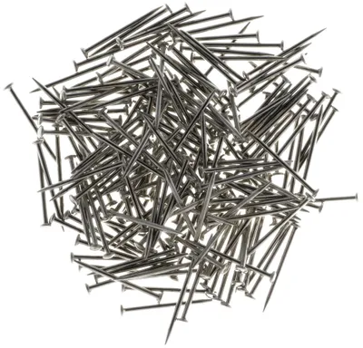 Stecknadeln 14 mm, 188 Stück, Metall, Nähnadeln, Silber