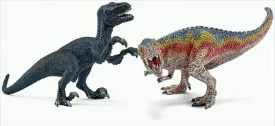 Image de Schleich - Figurines animales, T-Rex et vélociraptor, petit ; 42216