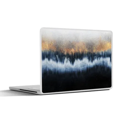 Produktbild von MuchoWow® Laptop Aufkleber Sticker Cover Abstrakt - Gold - Luxus - Blau 36.5x27.5 cm - Laptop-Sticker