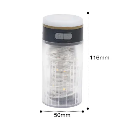 Produktbild von LED-Camping-Lichterkette, tragbare 2-in-1-Umgebungslampe fš¹r Campingpl?tze, wasserdichtes Zeltlicht mit 6 Beleuchtungsmodi, unterstš¹tzt Powerbank-Funktion fš¹r Camping, Wandern, Innenhof, Zeltdekoration