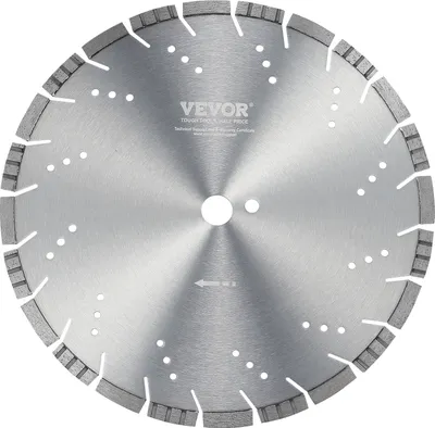 Zdjęcie produktu dla Brzeszczot diamentowy VEVOR, 14 cali/350 mm do betonu Diamentowy brzeszczot segmentowy 0,47 cala/12 mm z zębami skośnymi, uniwersalna średnica otworu środkowego 1 cal/25,4 mm, do betonu, płyt cementowych