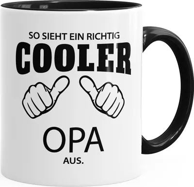 Produktbild von So sieht ein richtig ein richtig cooler Opa aus Tasse Familie MoonWorks® schwarz unisize