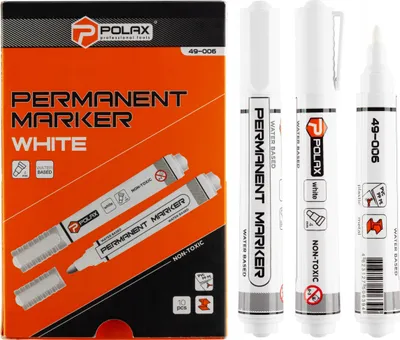 Produktbild von Ölbasierter, weißer Marker für glatte und farbige Oberflächen, 4 mm, Packung mit 10 Stück