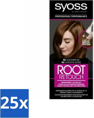 Obrázok produktu pre Syoss – Farba na vlasy – Sada na odrasty – R2 Zlatohnedá – 1 farba na vlasy – Výhodné balenie – 25 kusov