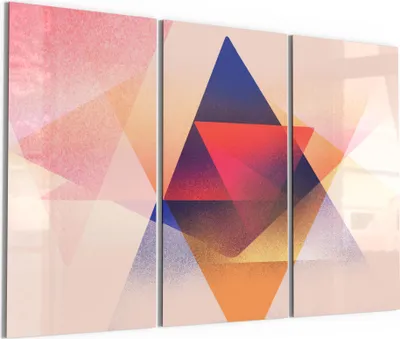 Produktbild von DEQORI Glasbild Echtglas 3x50x100 cm 'Geometrie der Farben' Wandbilder XXL groß