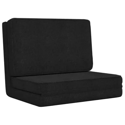 Image de Chaise de sol pliable noir tissu