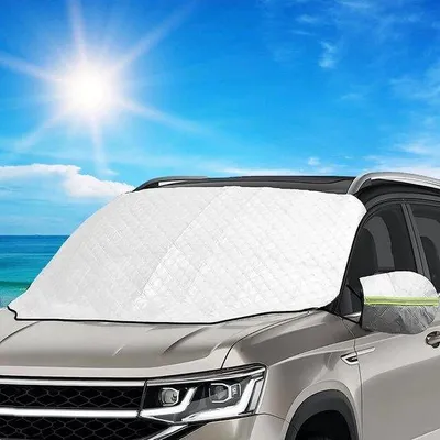 Produktbild von Winterauto-Abdeckung mit Magnet, Opvougbare Sonnenbeschattung, Schutz vor Strahlung, Schnee, Eis, Frost.