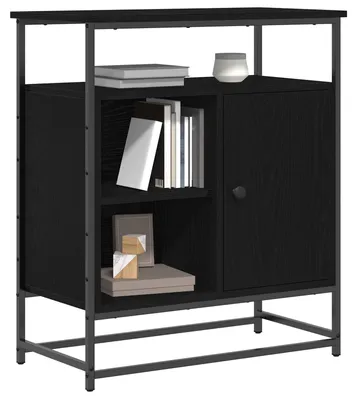 Zdjęcie produktu dla Komoda vidaXL, czarna, imitacja dębu, 69 x 35 x 80 cm, materiał drewnopochodny