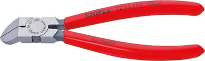Zdjęcie produktu dla Knipex 72 11 160, Szczypce ukośne, Stal chromowo-wanadowa, Plastik, Czerwony, 160 mm, 156 g