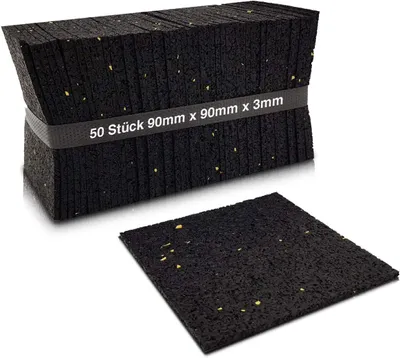 Produktbild von 50 Stück 3 mm Terrassenpads aus Gummigranulat für den Terrassenbau