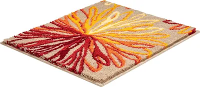 Produktbild von Grund Badteppich ART - 100% Polyacryl SUPERSOFT, Farbe:Orange / Beige, Größe:50x60 cm