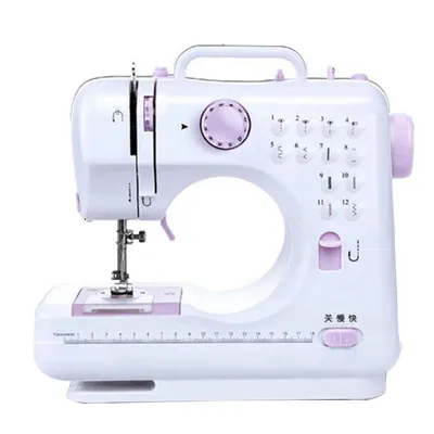 Produktbild von Mini Nähmaschine 505A mit 12 Stichen, Fußpedal & LED-Licht