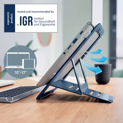 Immagine prodotto di Supporto per laptop regolabile ultrapiatto in alluminio Leitz Ergo