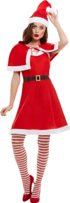 Image de Smiffys - Costume « Miss Santa » pour femmes, ensemble au design de Noël SM3640 (L) (rouge/blanc)