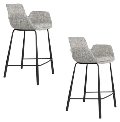 Produktbild von Zuiver Brit Barhocker 67,5 cm Grau - 2 er Set