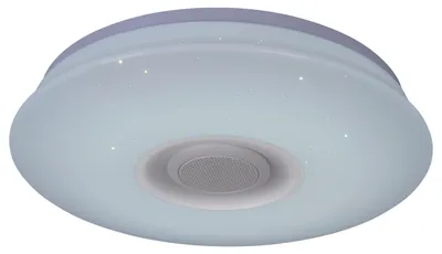 Produktbild von Deckenleuchten - LED Deckenleuchte "MONTREAL" mit Bluetooth, Deckenlampe im Functional Style, aus Metall und Kunststoff in weiß, 7,5 cm hoch, Ø 40 cm, inkl. LED – CCT-Wechsler – RGB-Farbwechsler – Nachtlichtfunktion – Fernbedienung – mit Kristalleffekt – Trifft nicht zu