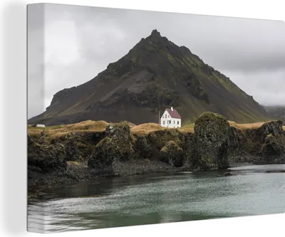 Obrázek produktu pro OneMillionCanvasses® - Obrazy na plátně - 140x90 cm, Arnarstapi na Islandu, nástěnné umění Vytisknout Nástěnná dekorace