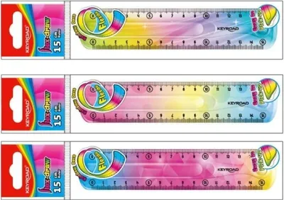 Produktbild von Flexibles Lineal 15cm Regenbogenfarben Keyroad