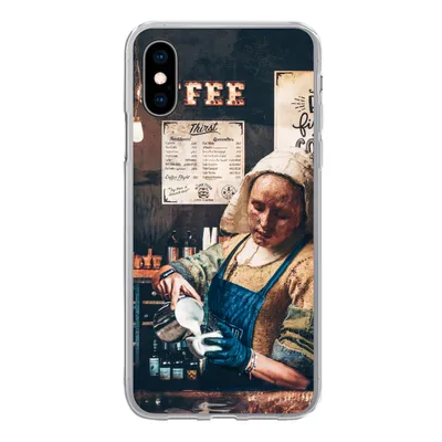 Produktbild von MuchoWow® Handyhülle Schutzhülle Hülle für iPhone X Milchmädchen - Barista - Kaffee - Cappuccino Silikon Softcase Handy Hülle - Handyhülle
