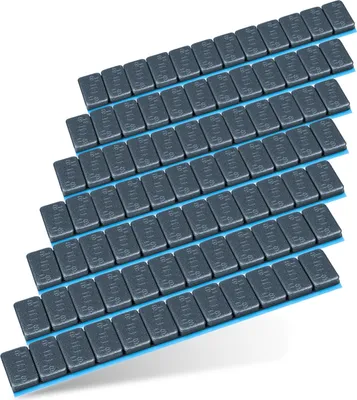 Produktbild von Klebegewichte Auswuchtgewichte 7x Riegel 12x5g 60g Anthrazit Stahlgewichte