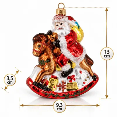 Produktbild von Weihnachtskugel Figur Glas Christbaumschmuck Weihnachtsdeko Baumschmuck Schaukelpferd