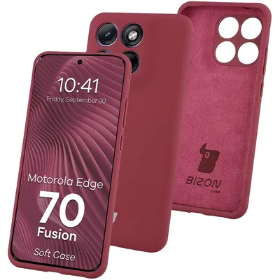 Produktbild von Silikon Handyhülle für Motorola Edge 70 Fusion, Bizon Soft Case, Pflaumenfarbe